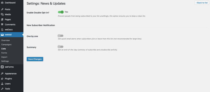 Double Opt-in - weMail